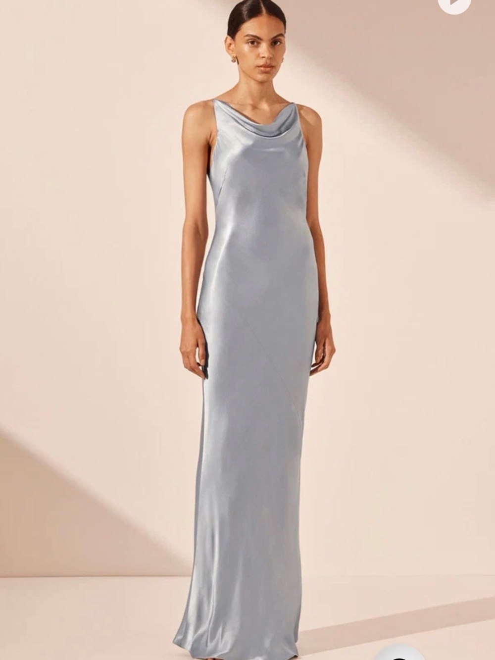 Shona Joy La Lune High Cowl Neck Slip Dress - Powder Blue